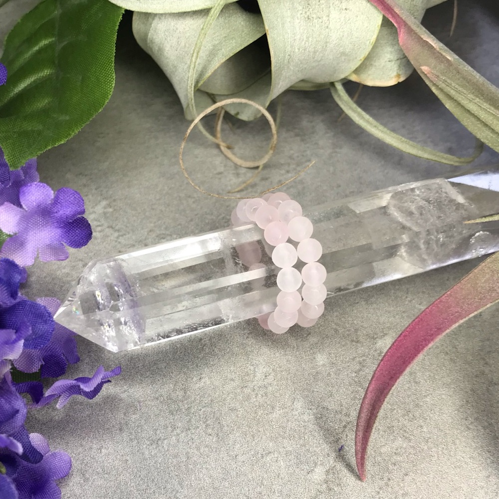 Rose quartz Crystal/gemstone ring